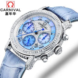 Casual Ladies Watches 2017 CARNIVAL Mechanical Watch Top Luxury Brand Lady Wrist Watch Women Crystal Diamond Women Clock relogio