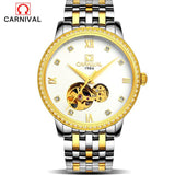 Mens Watches Top Brand Luxury Automatic Mechanical Watch Clock CARNIVAL 2017 New Series Auto Date Golden case relogio masculino