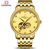 Mens Watches Top Brand Luxury Automatic Mechanical Watch Clock CARNIVAL 2017 New Series Auto Date Golden case relogio masculino