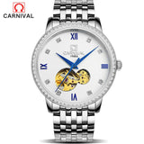 CARNIVAL Mechanical watch Men's Skeleton wristwatches self-wind Wrist Watch Water resistant Relogio Masculino Luxury Fashion