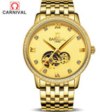CARNIVAL Mechanical watch Men's Skeleton wristwatches self-wind Wrist Watch Water resistant Relogio Masculino Luxury Fashion