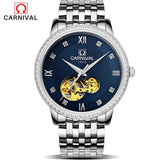 CARNIVAL Mechanical watch Men's Skeleton wristwatches self-wind Wrist Watch Water resistant Relogio Masculino Luxury Fashion