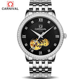 CARNIVAL Mechanical watch Men's Skeleton wristwatches self-wind Wrist Watch Water resistant Relogio Masculino Luxury Fashion
