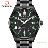2017 New Genius Tritium Gas Carnival Luminous Watch Men Waterproof Quartz Watch Male Full Steel Military watches Natural Light
