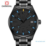 2017 New Genius Tritium Gas Carnival Luminous Watch Men Waterproof Quartz Watch Male Full Steel Military watches Natural Light