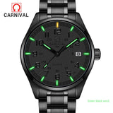 2017 New Genius Tritium Gas Carnival Luminous Watch Men Waterproof Quartz Watch Male Full Steel Military watches Natural Light