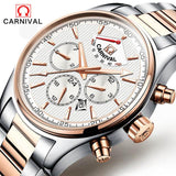 24 Jewels MIYOTA Automatic mechanical watch 50M water Top Brand Luxury CARNIVAL wristwatches mens Automatic mechanical watch