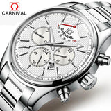 24 Jewels MIYOTA Automatic mechanical watch 50M water Top Brand Luxury CARNIVAL wristwatches mens Automatic mechanical watch