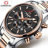 24 Jewels MIYOTA Automatic mechanical watch 50M water Top Brand Luxury CARNIVAL wristwatches mens Automatic mechanical watch