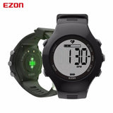EZON Pedometer Optical Sensor Heart Rate Monitor Alarm Calories Men Sports Watches Digital Watch Running Climbing Wristwatch