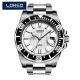 LOREO Alibaba Men Watch Luminous Auto Date Mechanical Watch Business  Wristwatch Stainless Steel Orologi Uomo Christmas Gift A45