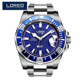 LOREO Alibaba Men Watch Luminous Auto Date Mechanical Watch Business  Wristwatch Stainless Steel Orologi Uomo Christmas Gift A45
