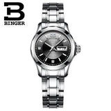 2017 Binger Watch Women Luxury Brand Japan Automatic Mechanical Movement Wrist Sapphire Waterproof Ladies Watch gold 8051-6