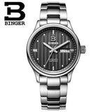 Switzerland men's watch luxury brand Wristwatches BINGER business Automatic men watches sapphire full stainless steel B5006-7