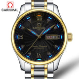 2017 New Double calendar Date Tritium Luminous Mechanical military watch waterproof 200M Sport Brand Watches Mens full steel
