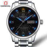 2017 New Double calendar Date Tritium Luminous Mechanical military watch waterproof 200M Sport Brand Watches Mens full steel