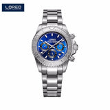 LOREO Fashion Sport Watches Men Watch Mechanical Wristwatches Stainless Steel Strongest Luminous Waterproof 200m AB2055