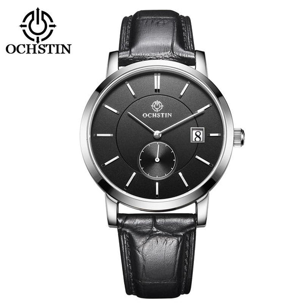 OCHSTIN Top Brand  Fashion Mens Watch Leather Band Date 5ATM Sport Watches Men Casual Roman Scale Business Quartz Wrist watches