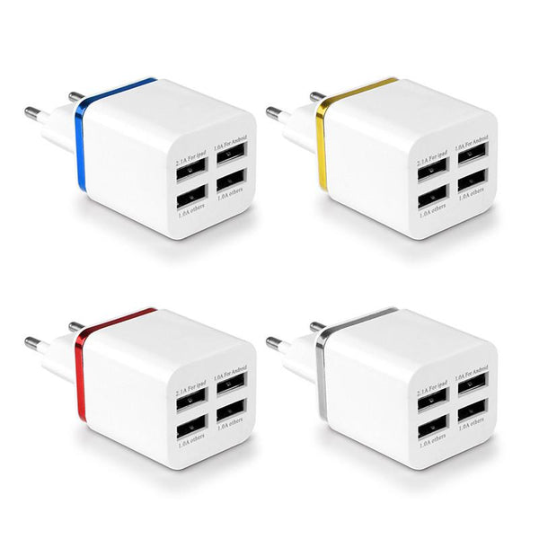 Powstro Travel Adapter for iPhone Samsung iPad For Android Phone charger EU US Plug 5.1A Universal 4 Ports USB Wall Charger