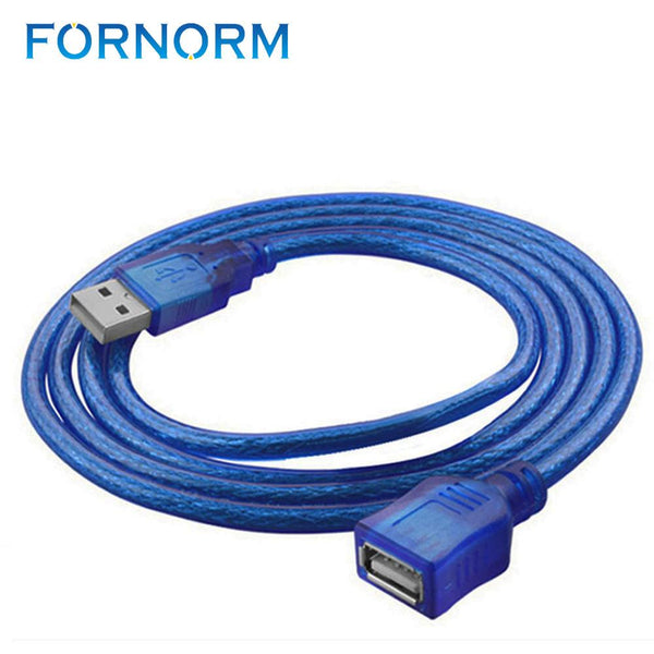 1M 3M USB Extension Cable Copper Male to Female USB Extend Adapter Dual Shielding Transparent Blue Anti-interference