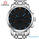 2017 New Carnival Tritium Light mens Watch calendar Date Tritium Luminous Waterproof Military diving Mechanical Watch full steel