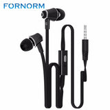 FORNORM Stereo In-Ear Earphone With Microphone 3.5mm Handfree Wired Earbud Earphones For iPone 6/6s xiaomi Computer