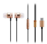 Fornorm USB Type C Wired Control Earphone USB-C Metal EarBuds HiFi Sound For Levi LeEco Le2 Xiaomi Mp3 Mp4