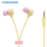 Fornorm Wired 3.5mm Plug Cute Colorful Storage Earphone Kit  silicone Headset for Kids Girls Women Iphone Android Smartphone