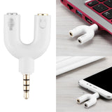 Fornorm 3.5mm Stereo Audio Splitter Headset Adapter Earphone Connector 1 Male to 2 Female Headphone with Separated Microphone