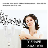 Fornorm 3.5mm Stereo Audio Splitter Headset Adapter Earphone Connector 1 Male to 2 Female Headphone with Separated Microphone