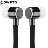 Powstro 3.5mm Wired Earphone 3 color In-ear Earbuds super bass Headset with Microphone for Iphone Samsung Smartphone