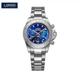 LOREO Men Mechanical Watches Luxury Brand Full Steel Waterproof 200m Luminous Watch Business Automatic Wristwatches AB2060