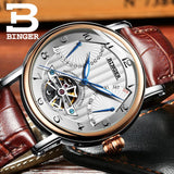 Switzerland watches men luxury brand BINGER business sapphire Water Resistant leather strap Mechanical Wristwatches B-1172-4