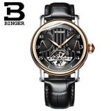Switzerland watches men luxury brand BINGER business sapphire Water Resistant leather strap Mechanical Wristwatches B-1172-4