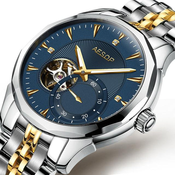 AESOP Luxury Blue Men Watch Men Automatic Mechanical Sapphire Crystal Wrist Wristwatch Male Clock Relogio Masculino Hodinky 46