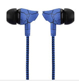Powstro 3.5mm Wired Headset  In Ear Earphone Stereo Bass Music Earpieces with Microphone Cloth Rope for Cellphone MP3 MP4