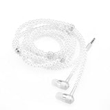 FORNORM 3.5mm Rhinestone Jewelry Pearl Necklace Earphones Sound In-ear Handsfree Earbuds With HD Microphone For SmartPhone