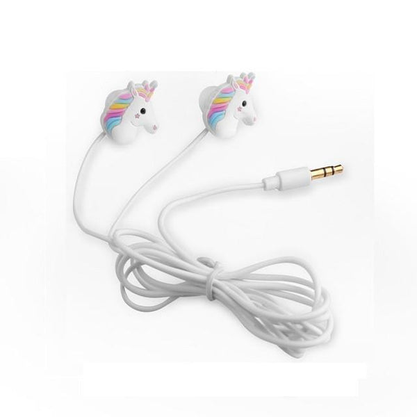 FORNORM Unicorns Cartoon Earphones Colorful Rainbow Horse In-ear Headsets Earphones For Samsung iPhone Tablet