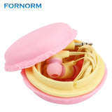 FORNORM 3.5mm Cute Macaroon Earphones Wired In-Ear Earphone With Macaroon Box For Xiaomi Samsung Sony iphone 7 Mobile Phone