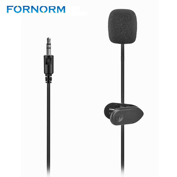 Fornorm Universal Car Audio 3.5mm Jack Mini Clip-on Lapel Stereo Wired Microphone Mic Speech