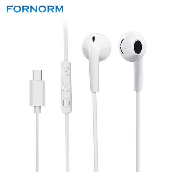 FORNORM Type-C Digital Wired In-ear Earphone Ultra-Clear Sound Quality Headset For Xiaomi 6 Leeco Max 2 Le Pro With Mic