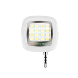 Powstro Rechargeable LED Light Spotlight Selfie 16 Fill-in Light LED Flash 3.5mm Jack for Samsung Iphone Smartphone