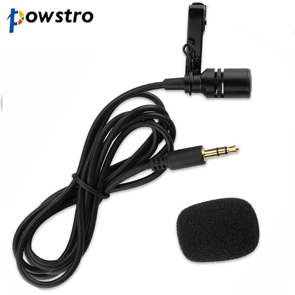 Portable design Mini 3.5mm Microphone with Lapel Clip Plug and Plug for video conference/sound recording