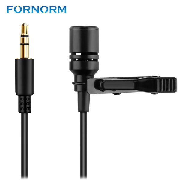 Fornorm Mini 3.5mm Plug Microphone With Lapel Clip Lightweight  Mini Size For Video Conference Sound Recording