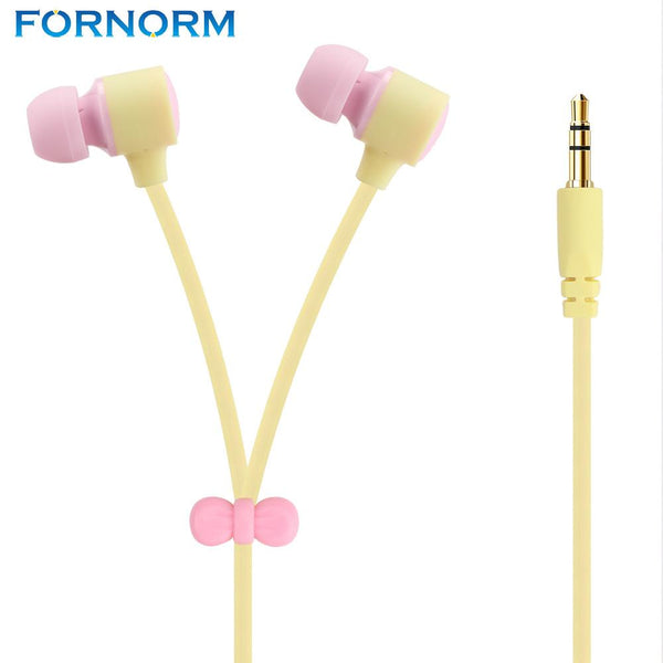 FORNORM Wired In Ear Earphone Earbud Loud Bass Sound 3.5mm plug with Cute Macaron Storage Box for iPhone Samsung PC MP3 iPod