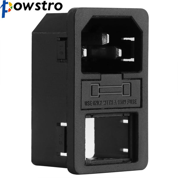 Powstro Red Light IEC 320 C14 Inlet Rocker Switch Power Socket Connector Plug 10A 250V B2C