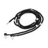 FORNORM Wired Jewelry Pearl Necklace Earphones Handsfree In-ear Luxury Beads black for IOS/Android Cell Phone Girls gifts