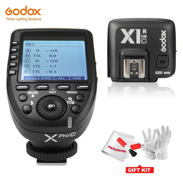 In Stock Godox XPro-C Flash Trigger Transmitter with E-TTL II 2.4G Wireless X System HSS LCD Screen and X1R-C Receiver for Canon
