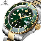 MG.ORKINA Green Stainless Steel 316L 40MM Case Auto Date Men's Mechanical Watches Diving Waterproof 30M Automatic Luminous Watch