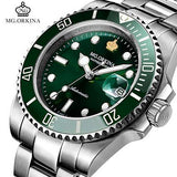 MG.ORKINA Green Stainless Steel 316L 40MM Case Auto Date Men's Mechanical Watches Diving Waterproof 30M Automatic Luminous Watch